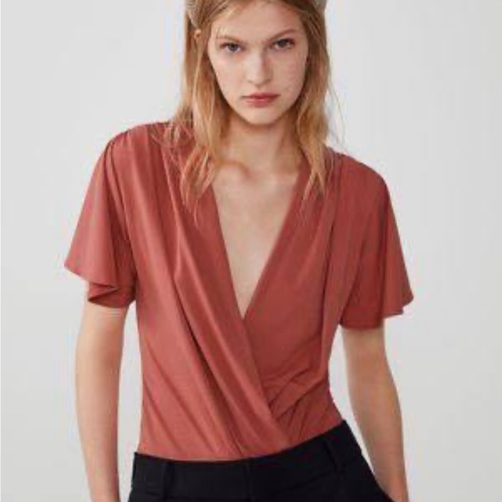 Zara plunging neckline bodysuit